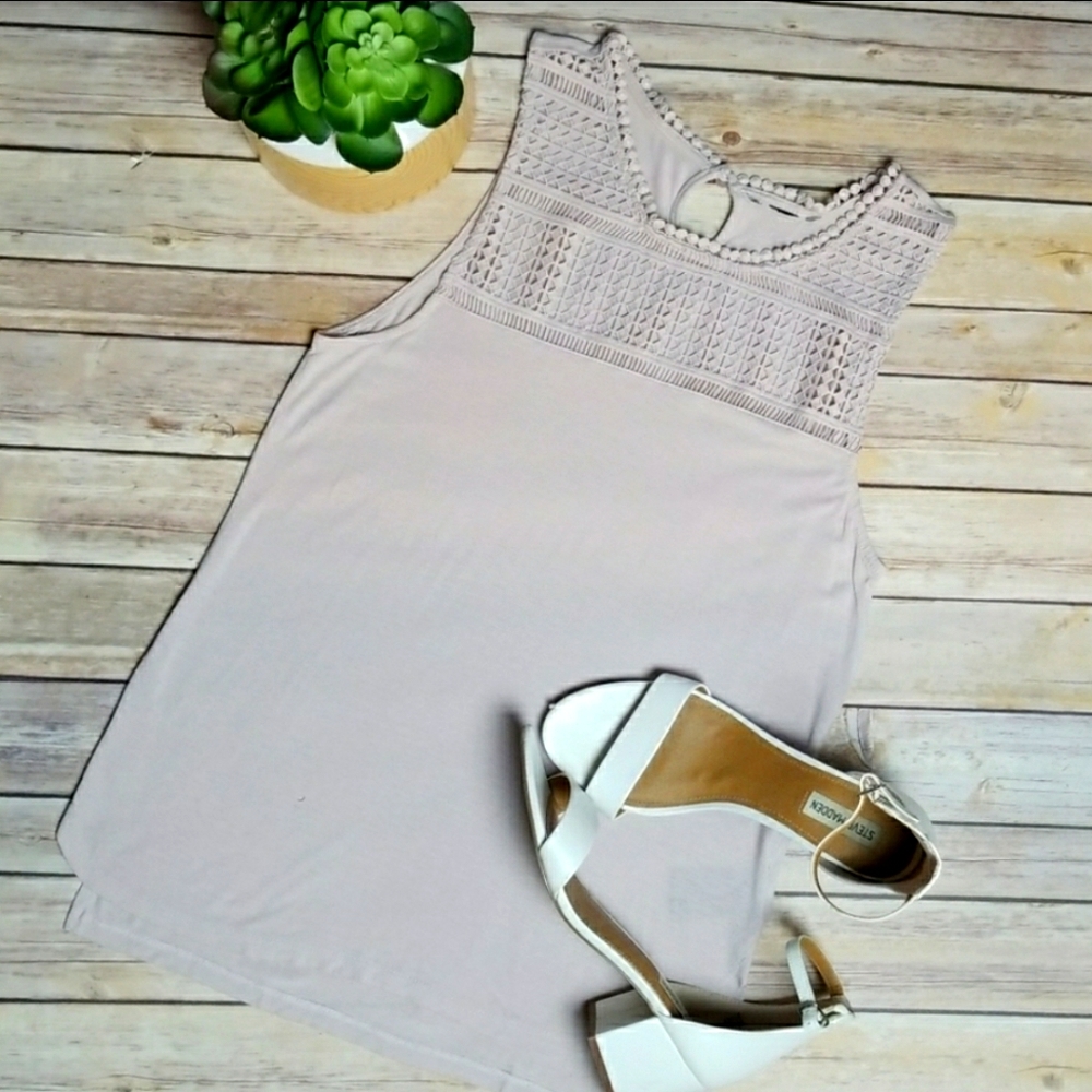 H&M - Blush Tank Top with Crochet Neckline Detail